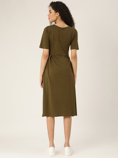 Pure Cotton A-Line Midi Dress