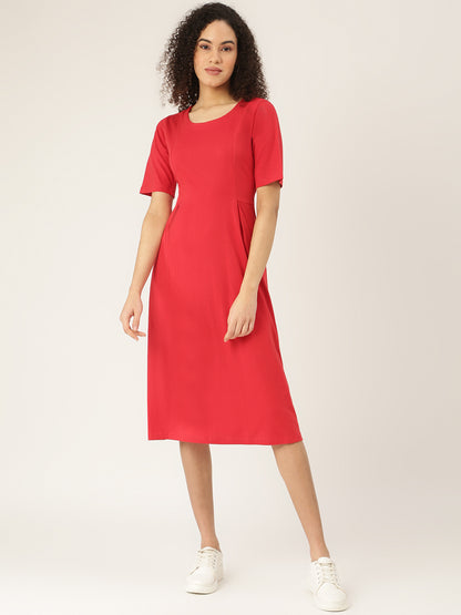 Pure Cotton A-Line Midi Dress