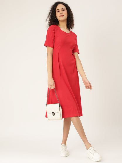 Pure Cotton A-Line Midi Dress