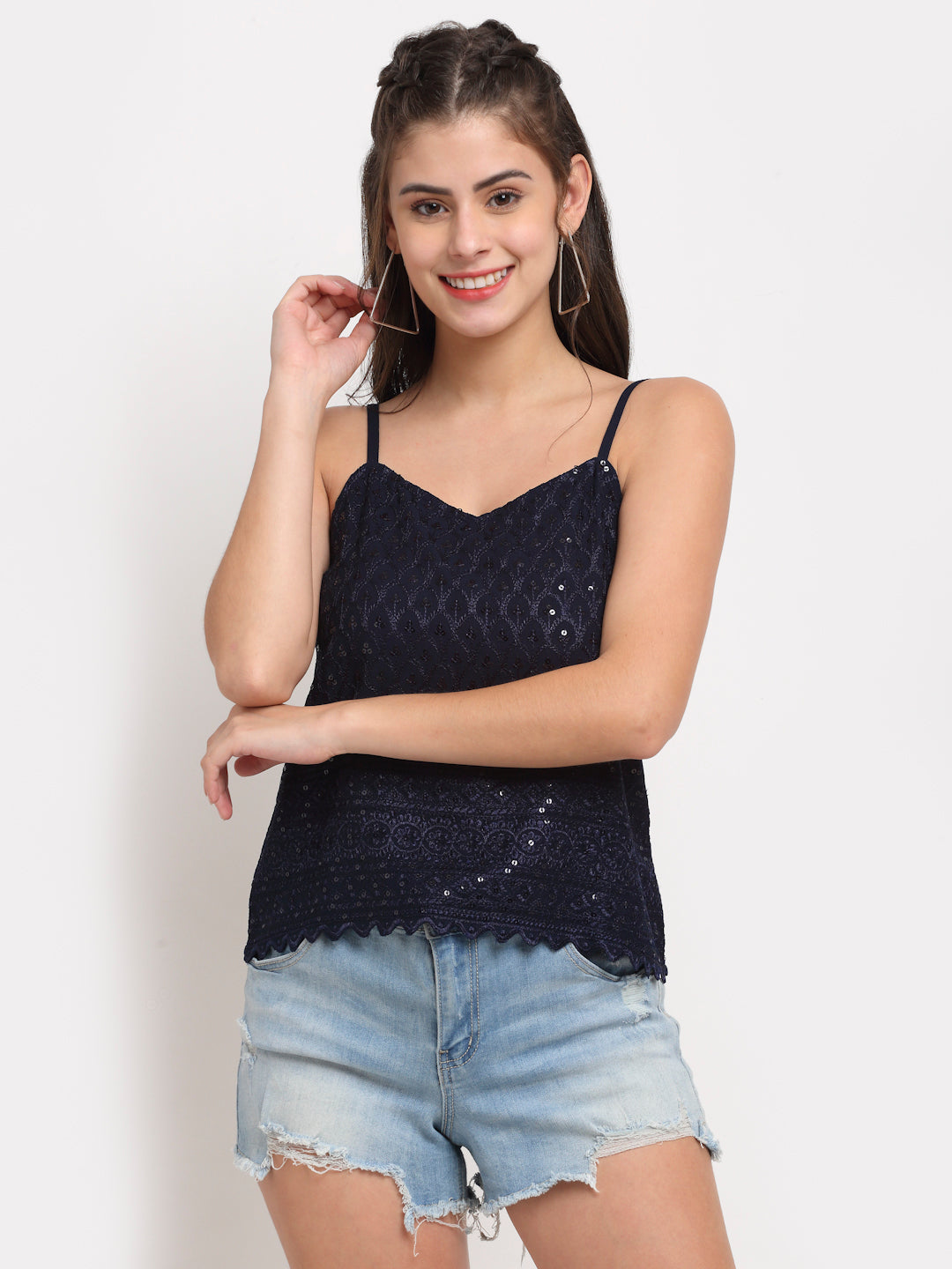 Embellished Embroidered Top