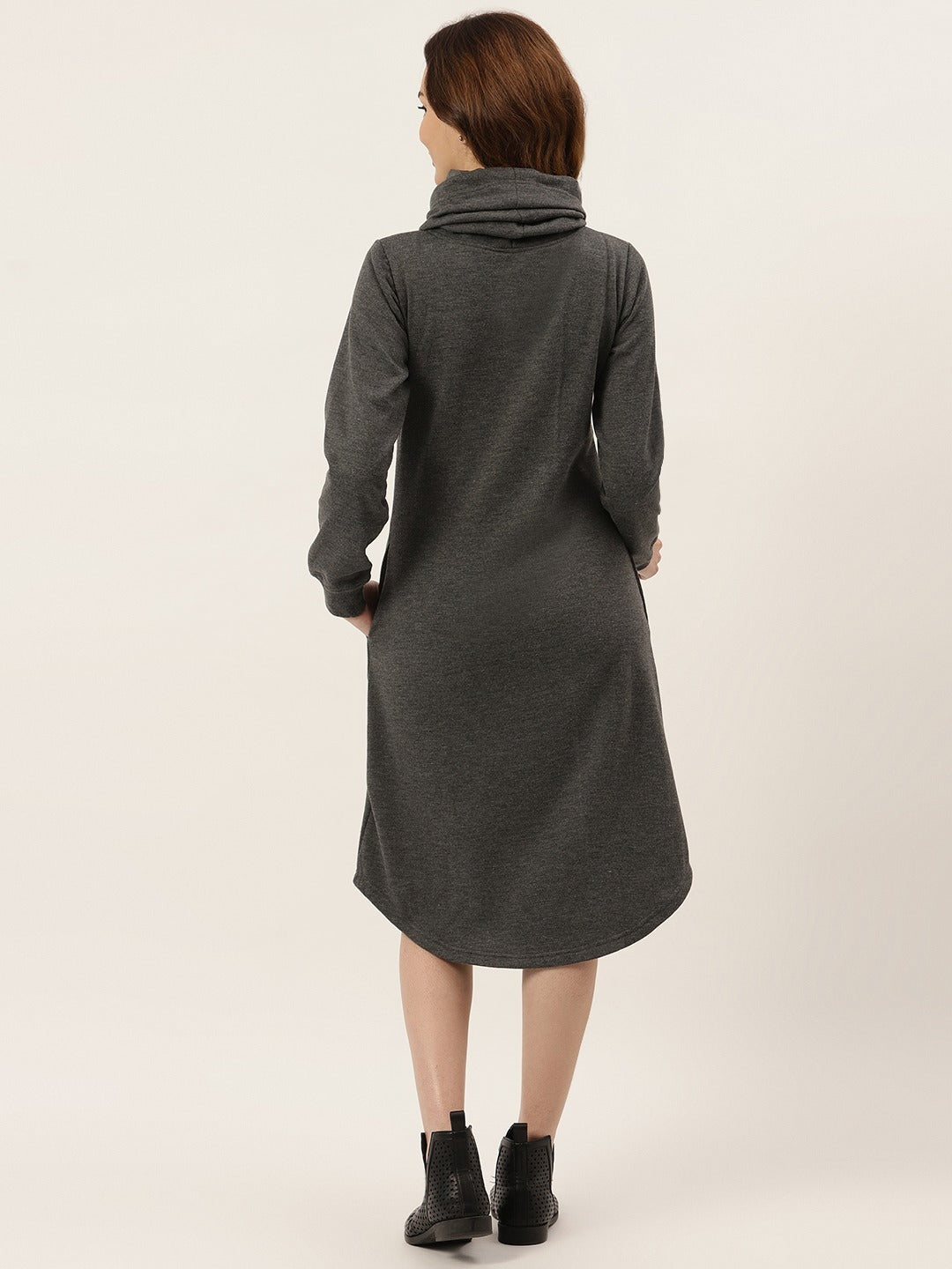 Cowl Neck Midi Jumper Dress