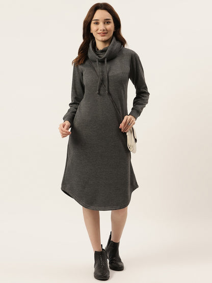 Cowl Neck Midi Jumper Dress