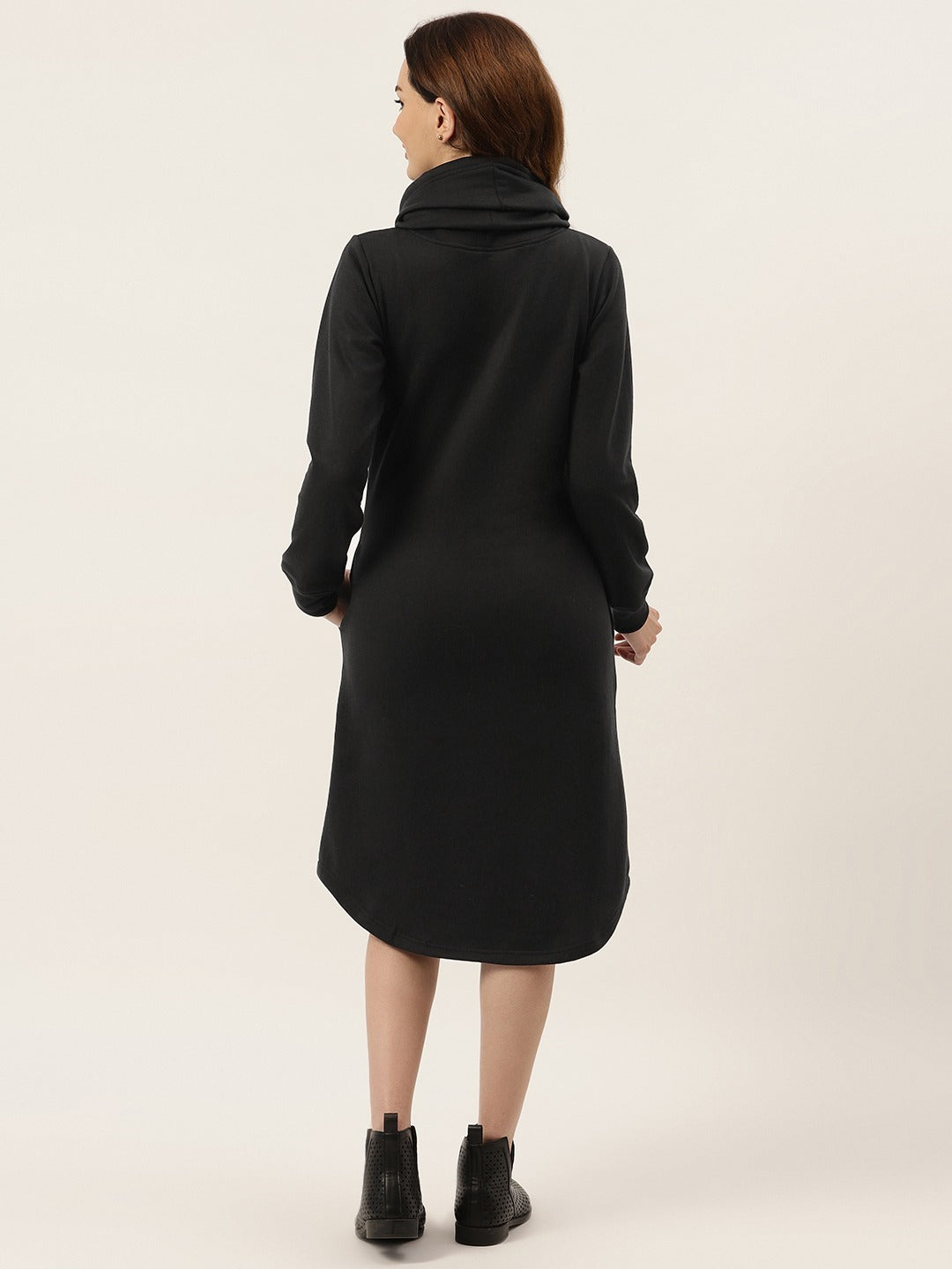 Cowl Neck Midi Jumper Dress