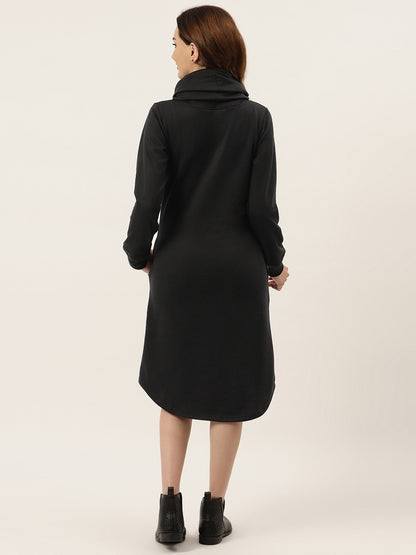 Cowl Neck Midi Jumper Dress
