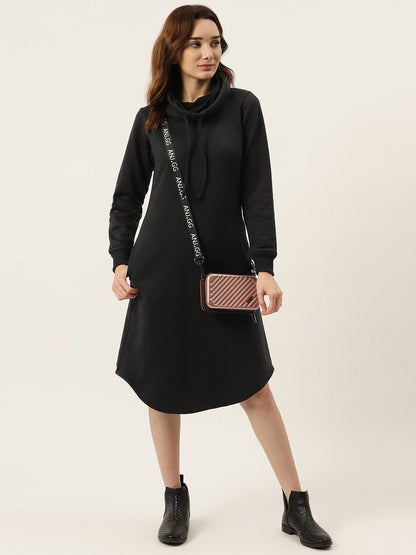 Cowl Neck Midi Jumper Dress