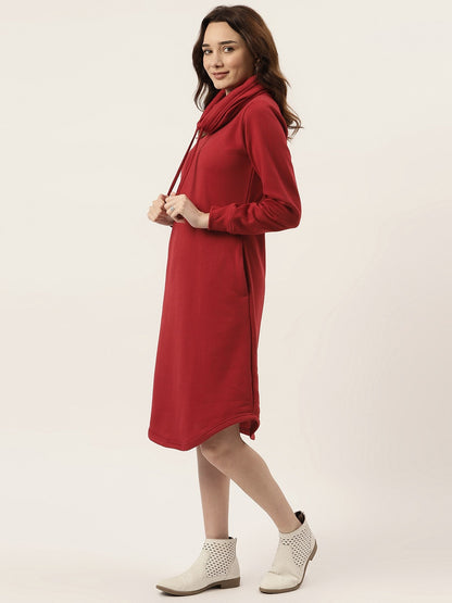 Cowl Neck Midi Jumper Dress