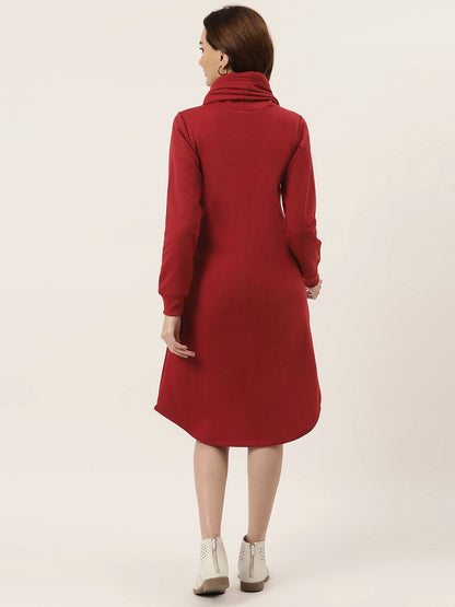 Cowl Neck Midi Jumper Dress