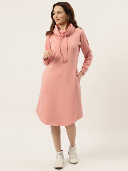 Cowl Neck Midi Jumper Dress