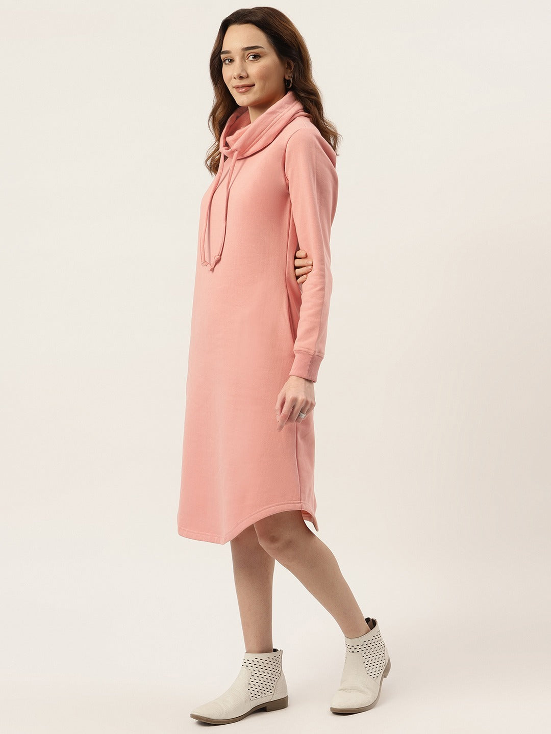 Cowl Neck Midi Jumper Dress