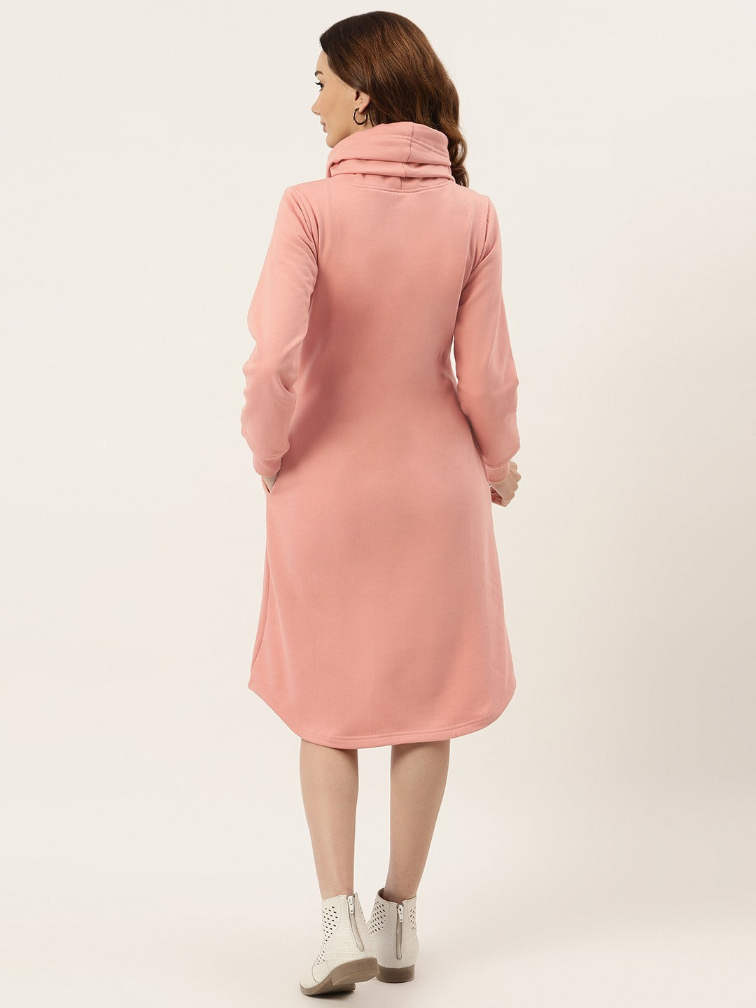 Cowl Neck Midi Jumper Dress