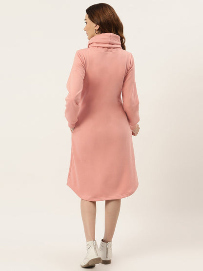 Cowl Neck Midi Jumper Dress