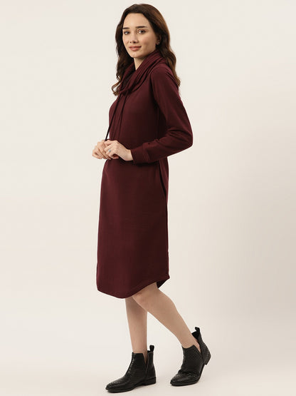 Cowl Neck Midi Jumper Dress