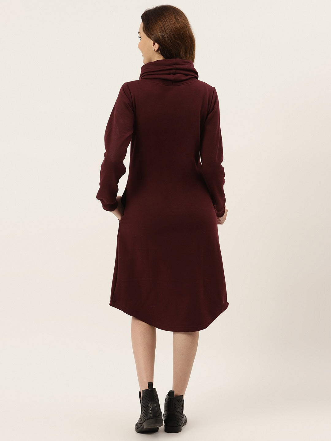 Cowl Neck Midi Jumper Dress