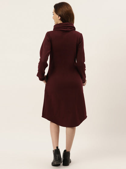 Cowl Neck Midi Jumper Dress