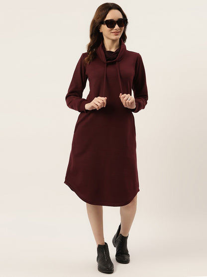 Cowl Neck Midi Jumper Dress