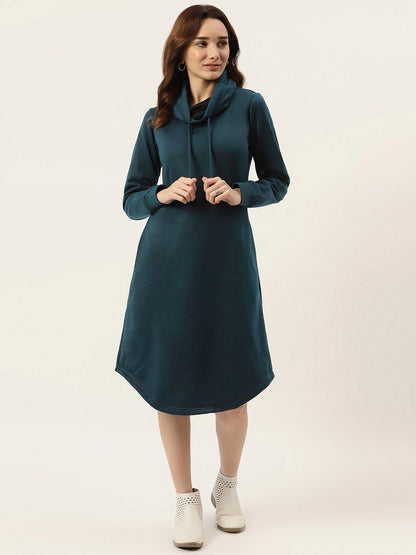 Cowl Neck Midi Jumper Dress