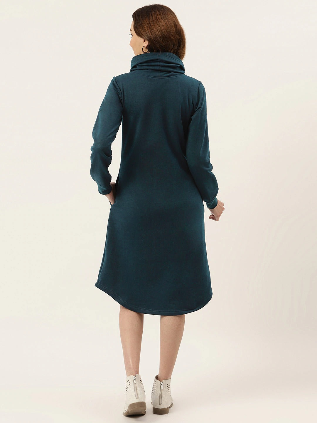 Cowl Neck Midi Jumper Dress