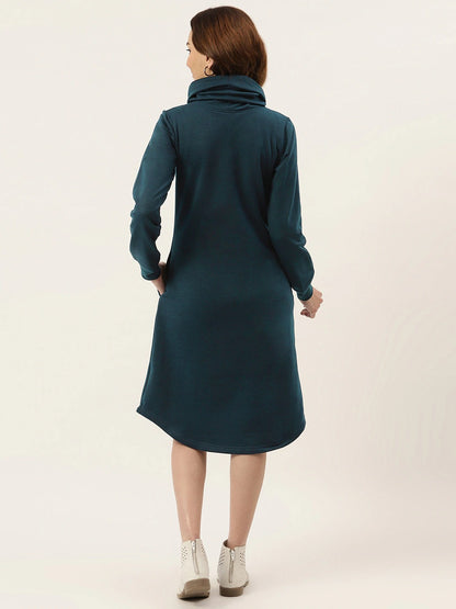 Cowl Neck Midi Jumper Dress