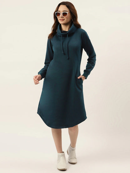 Cowl Neck Midi Jumper Dress