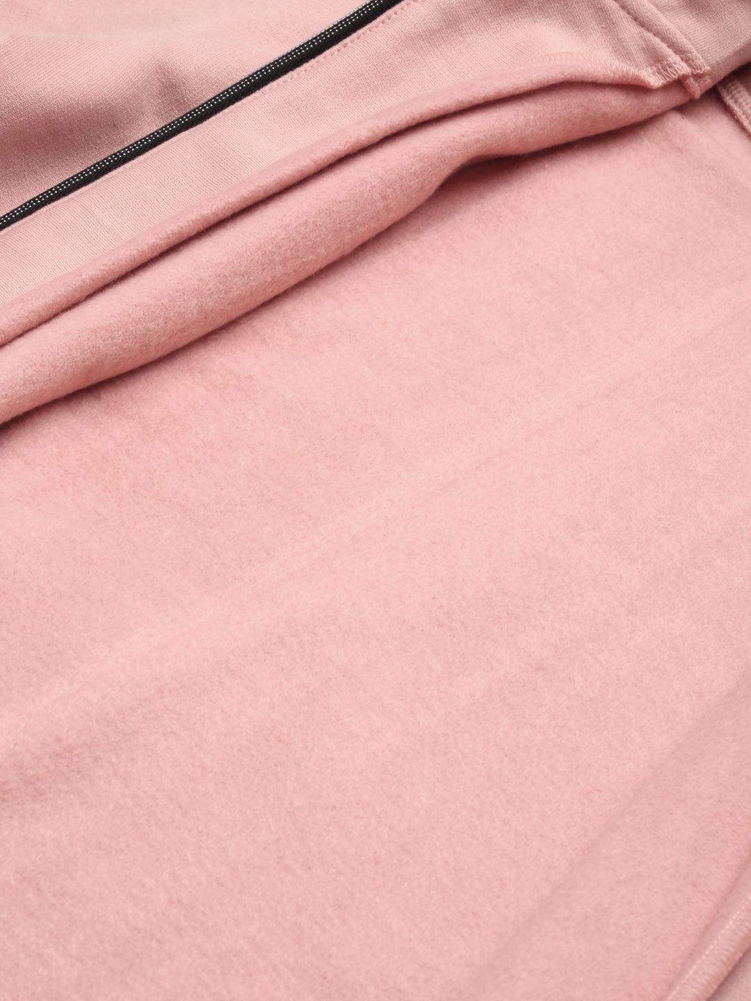 Solid Fleece-Lined Zip-Closure Hooded Sweatshirt with Pockets
