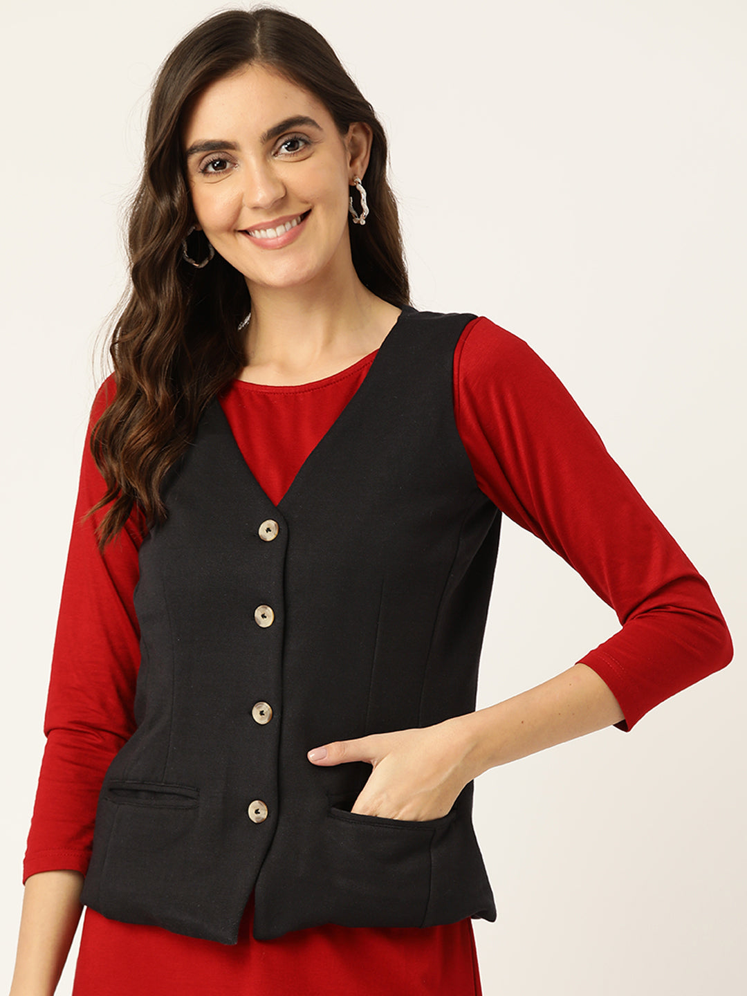 V-Neck Fleece Waistcoat