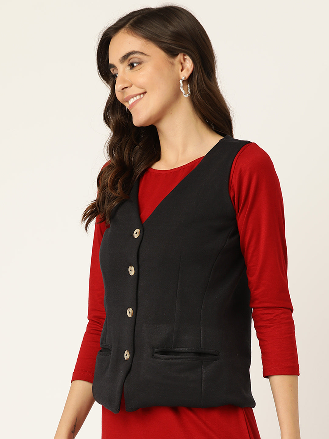 V-Neck Fleece Waistcoat