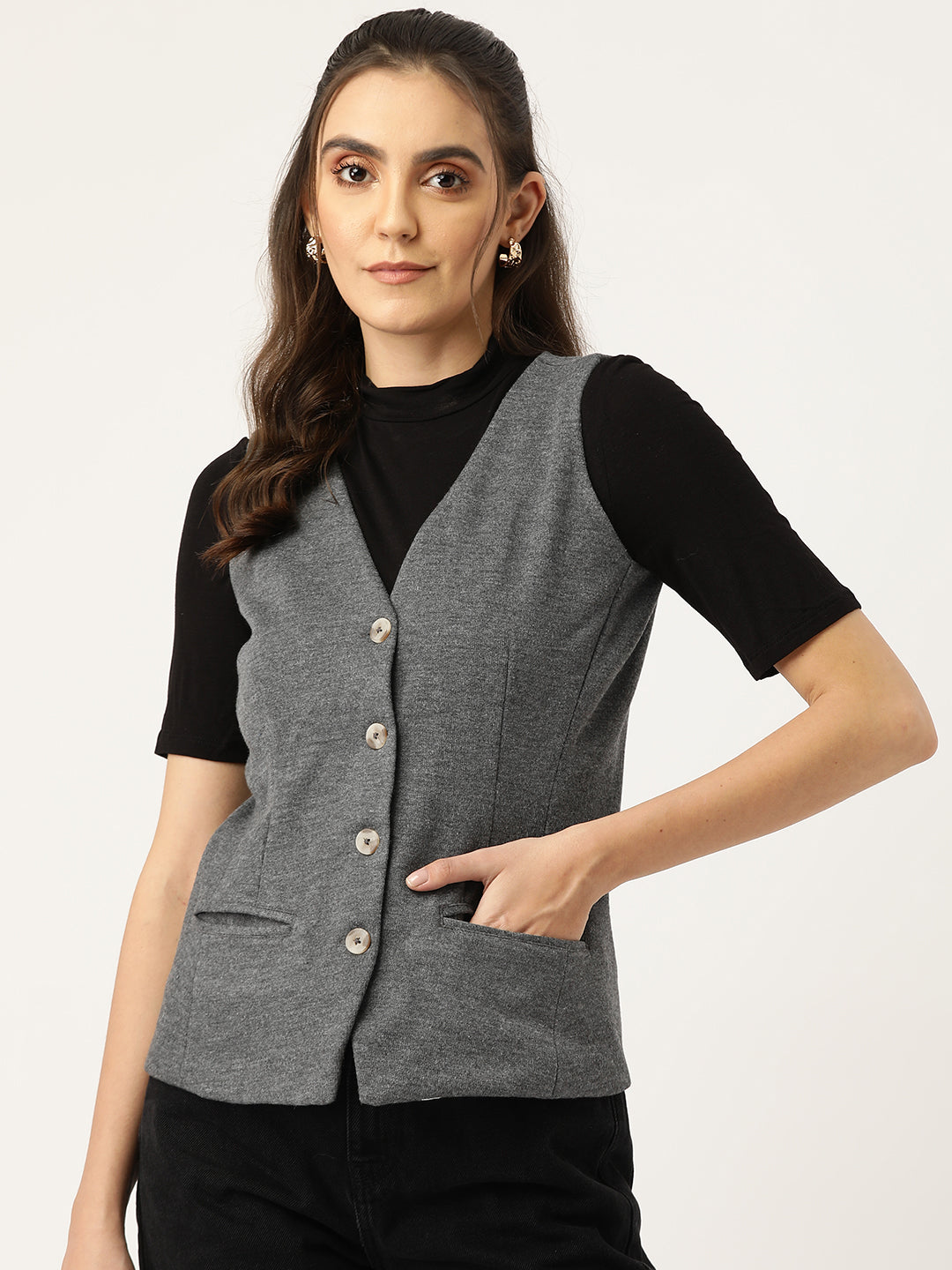 V-Neck Fleece Waistcoat