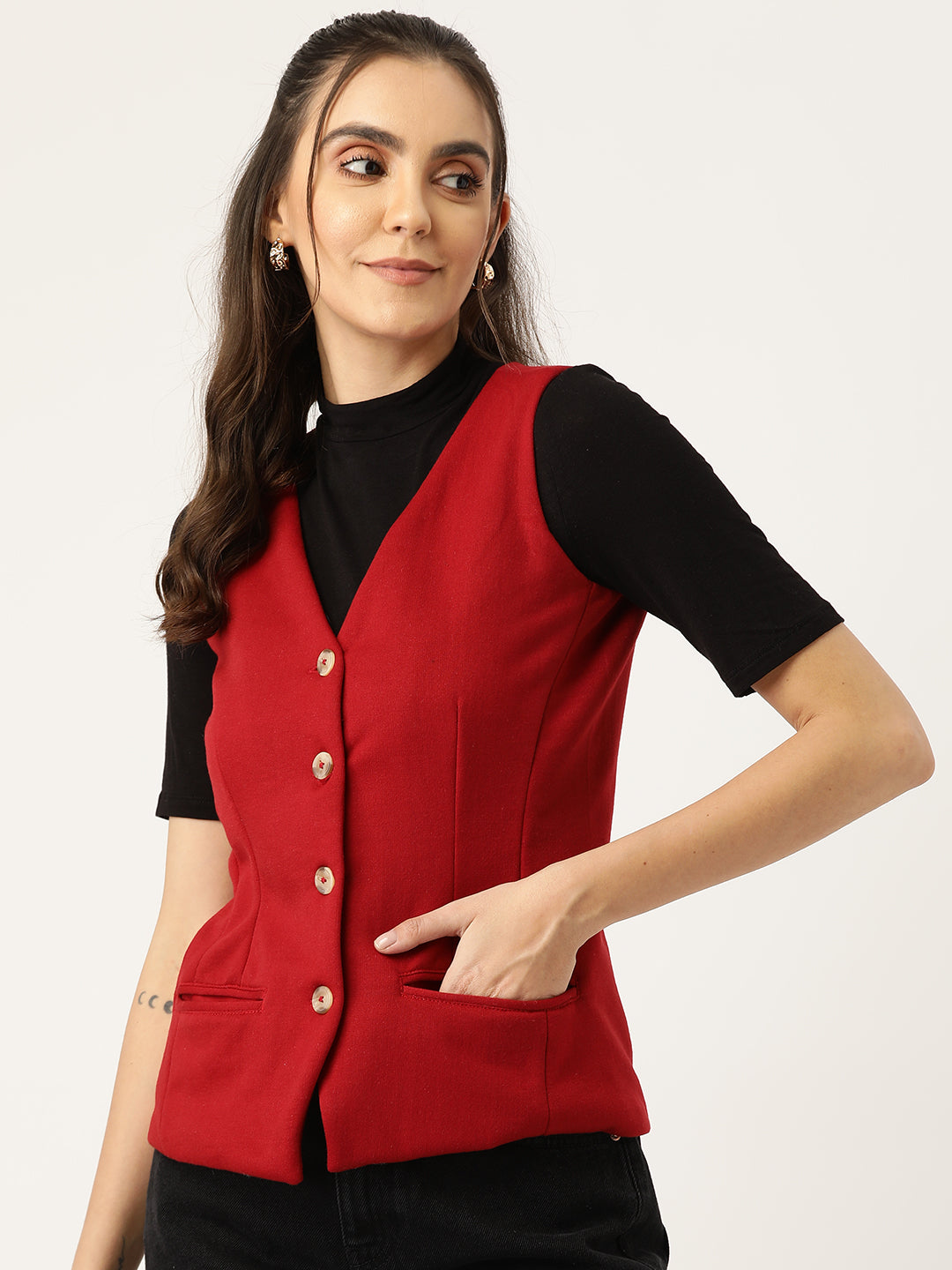 V-Neck Fleece Waistcoat