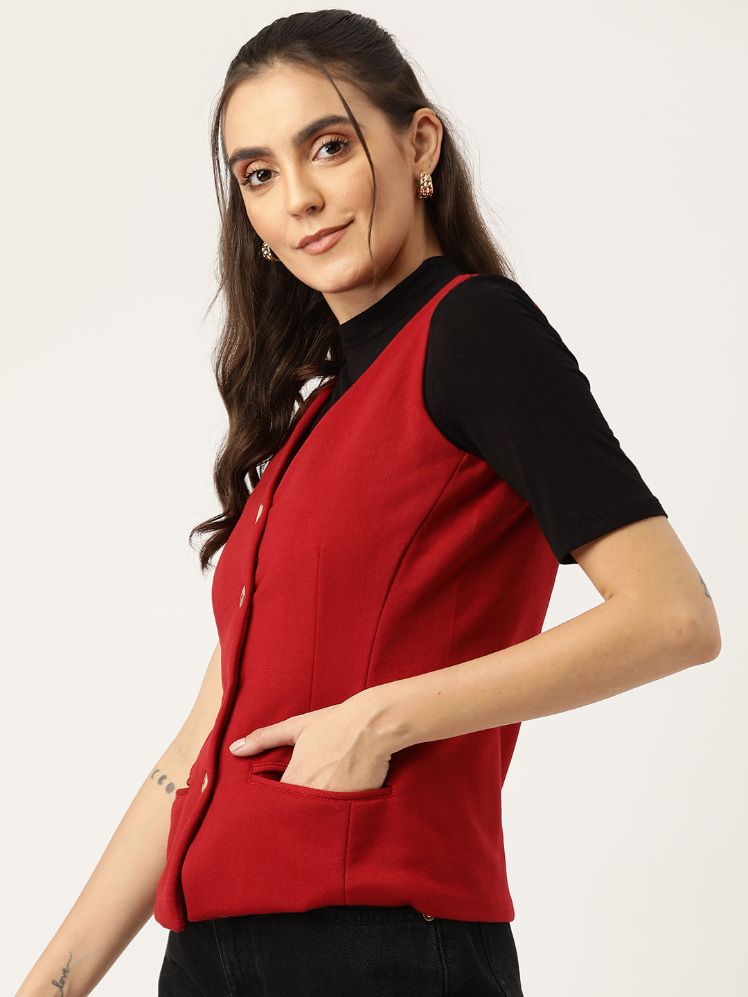V-Neck Fleece Waistcoat