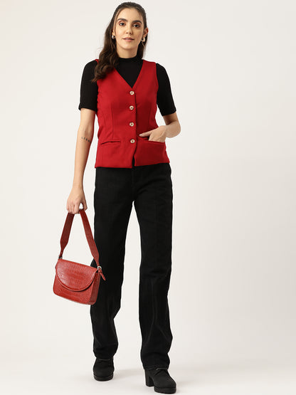 V-Neck Fleece Waistcoat