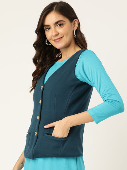 V-Neck Fleece Waistcoat