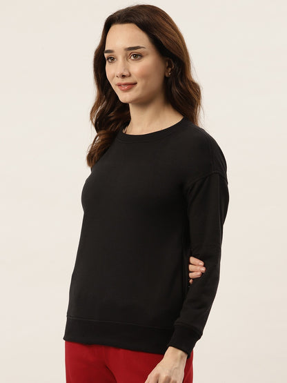 Solid Fleece Pullover Sweatshirt with Pockets
