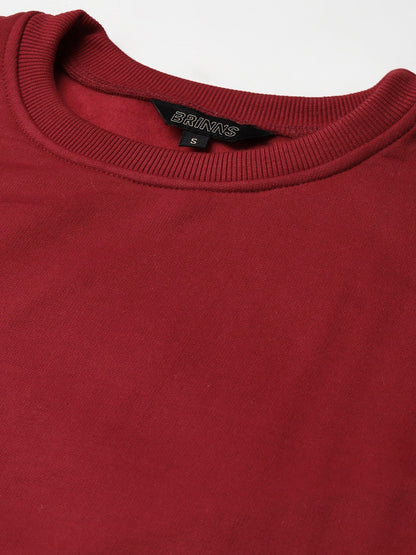 Solid Fleece Pullover Sweatshirt with Pockets
