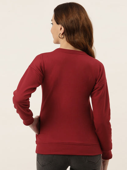 Solid Fleece Pullover Sweatshirt with Pockets
