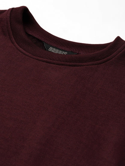 Solid Fleece Pullover Sweatshirt with Pockets