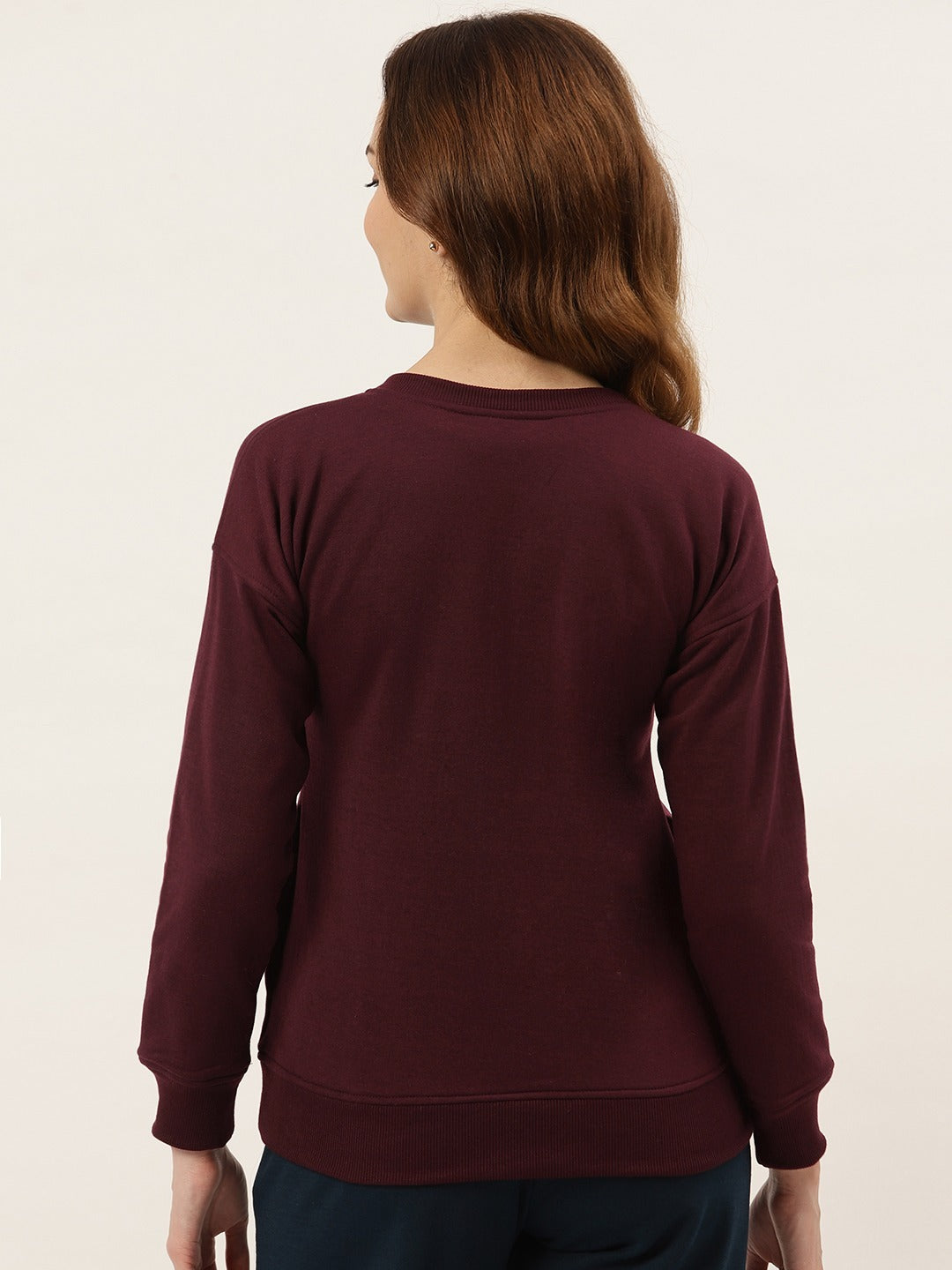 Solid Fleece Pullover Sweatshirt with Pockets