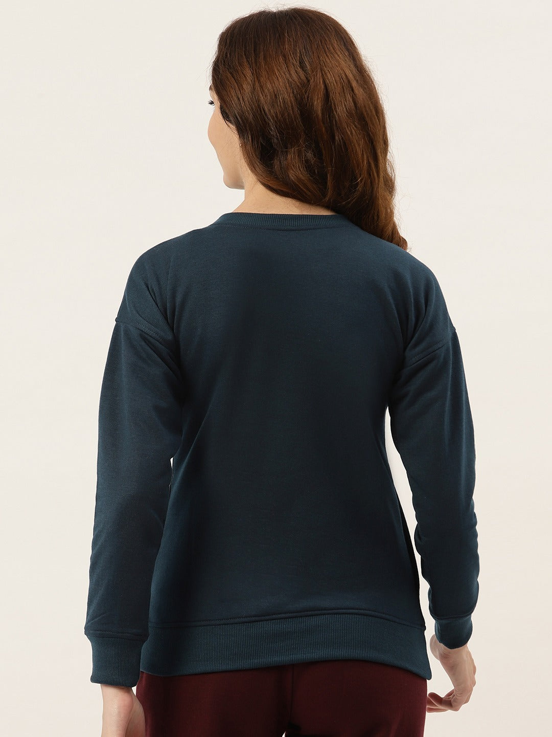 Solid Fleece Pullover Sweatshirt with Pockets