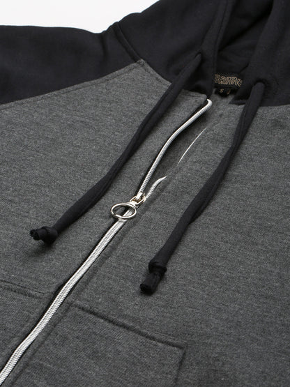 Colourblocked Fleece Hooded Sweatshirt