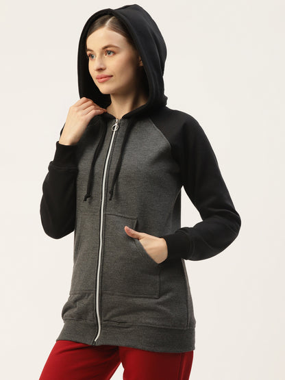 Colourblocked Fleece Hooded Sweatshirt