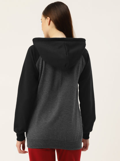 Colourblocked Fleece Hooded Sweatshirt