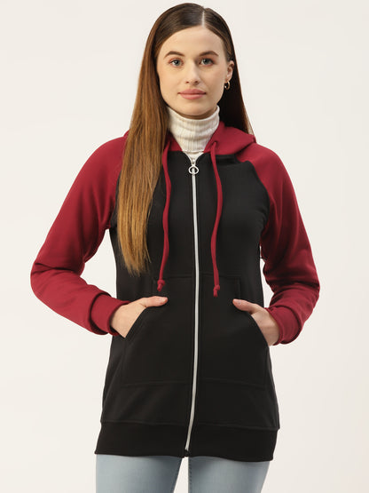 Colourblocked Fleece Hooded Sweatshirt
