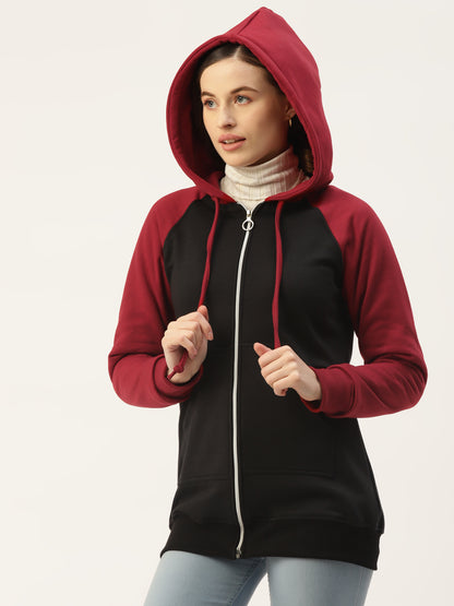 Colourblocked Fleece Hooded Sweatshirt