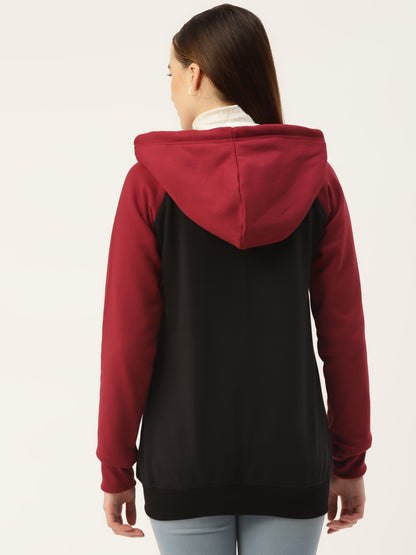 Colourblocked Fleece Hooded Sweatshirt