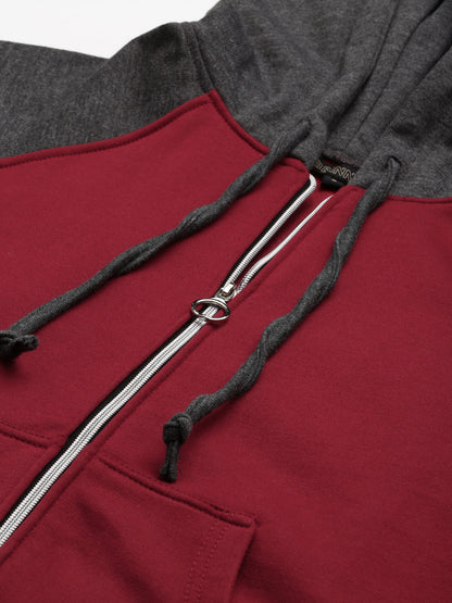 Colourblocked Fleece Hooded Sweatshirt