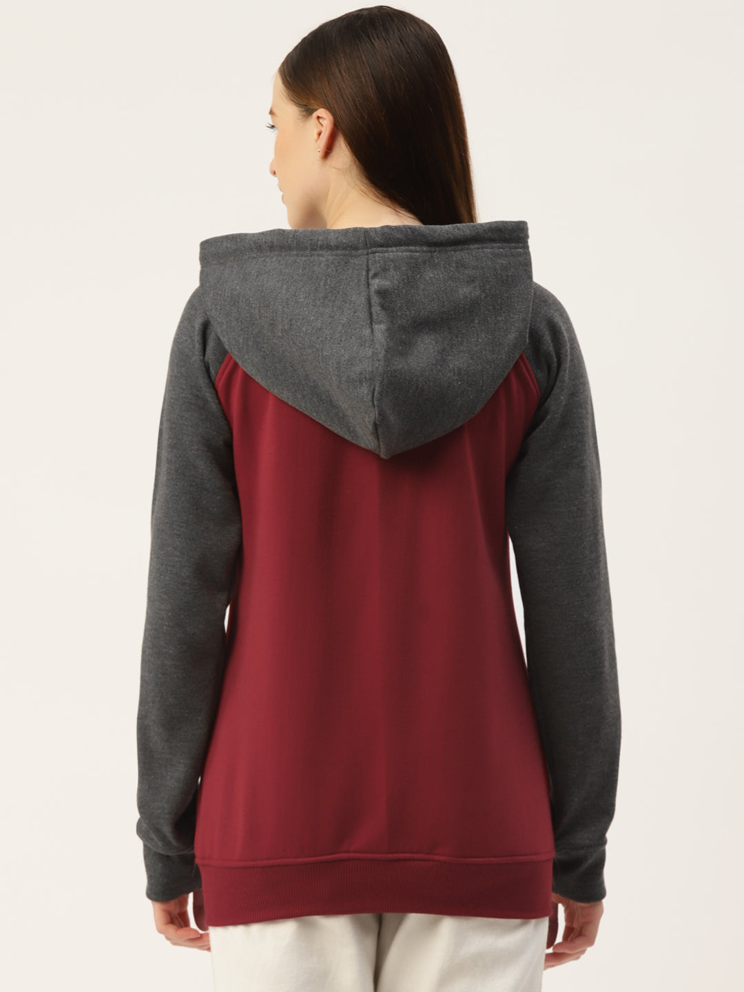 Colourblocked Fleece Hooded Sweatshirt