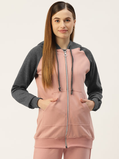 Colourblocked Fleece Hooded Sweatshirt