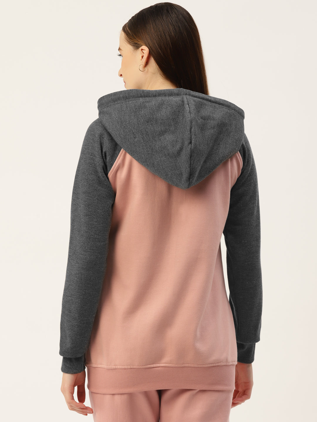 Colourblocked Fleece Hooded Sweatshirt