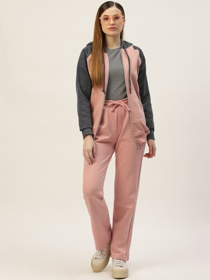 Colourblocked Fleece Hooded Sweatshirt