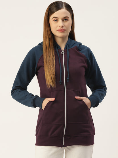 Colourblocked Fleece Hooded Sweatshirt