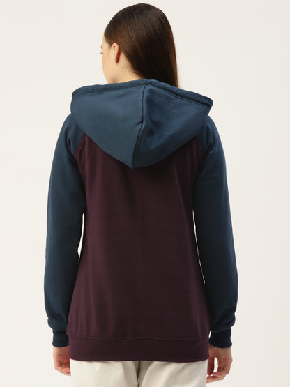 Colourblocked Fleece Hooded Sweatshirt